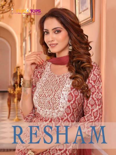 Resham By Tips & Tops Designer Embroidered Kurti Pant With Dupatta Collection